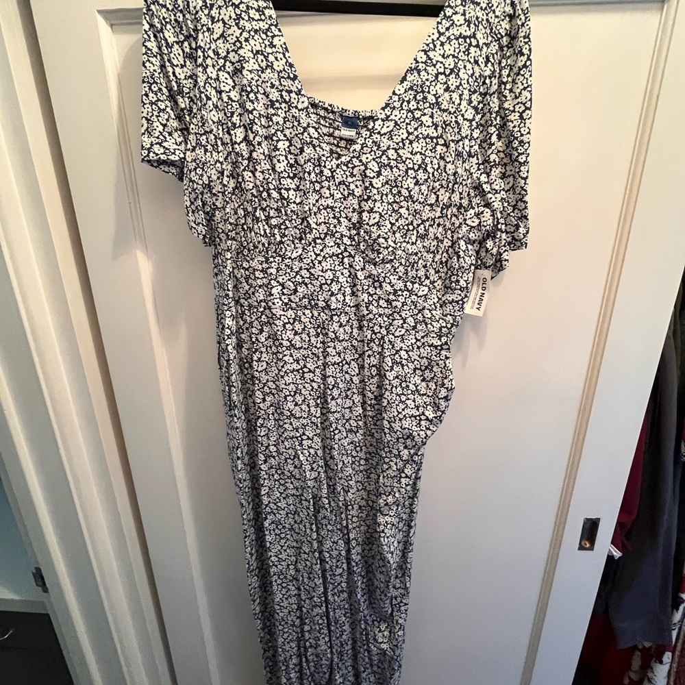 NWT Old Navy Navy Blue Floral Jumpsuit